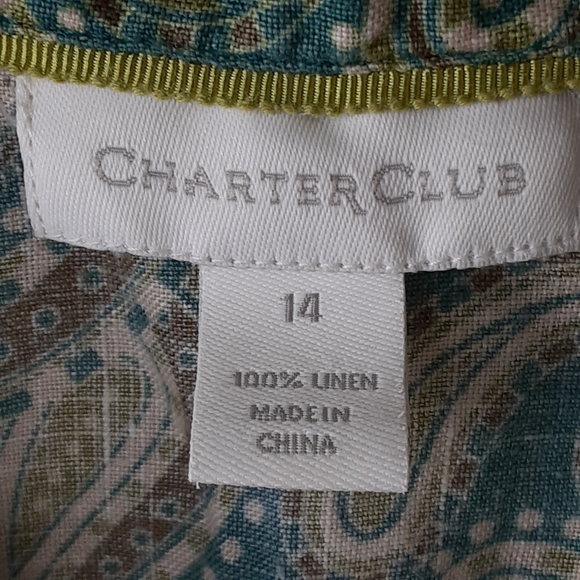 Paisley Linen Top Size 14 - Picture 5 of 8